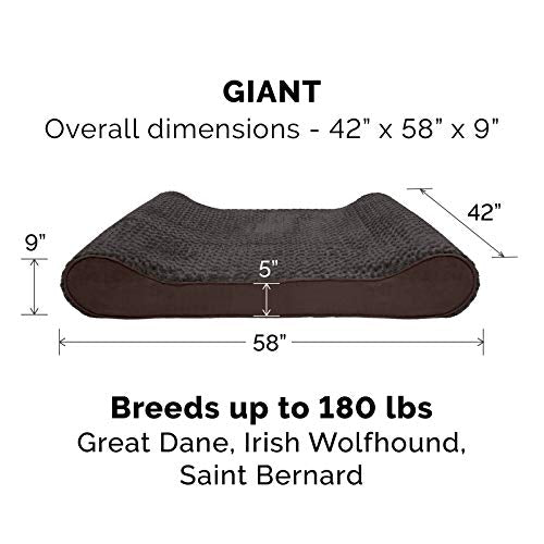 Orthopedic Dog Bed for Extra Large Dogs w (Giant/XXXL / Chocolate)