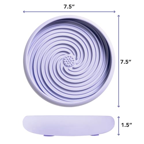 Lick Dish Silicone Dog & Cat Lick Mat Slow Feeder Dish (Periwinkle / Large)