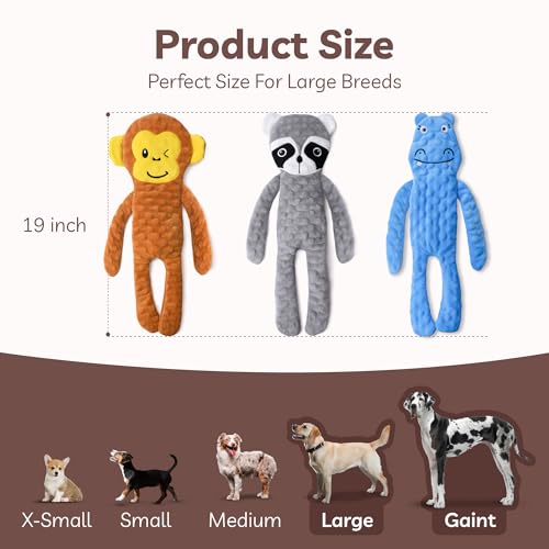 No Stuffing Dog Toys 5 Pack (For Medium and Large Breed / 3 Pack - Variety)