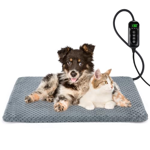 Heated Dog Bed (M: 28" x 20" / Grey)
