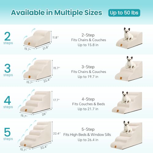 Dog Steps for High Bed (Beige / 5-Step (H22.4))