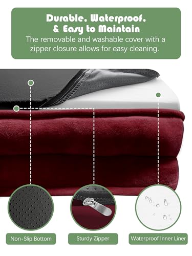 Orthopedic Dog Bed with Sides (42.0"L x 32.0"W x 6.5"Th / Burgundy)