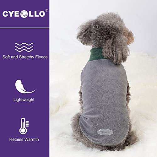 2 Pack Fleece Dog Sweater Pullover Vest with Reflective Stripe (XX-Large / Green & Grey)
