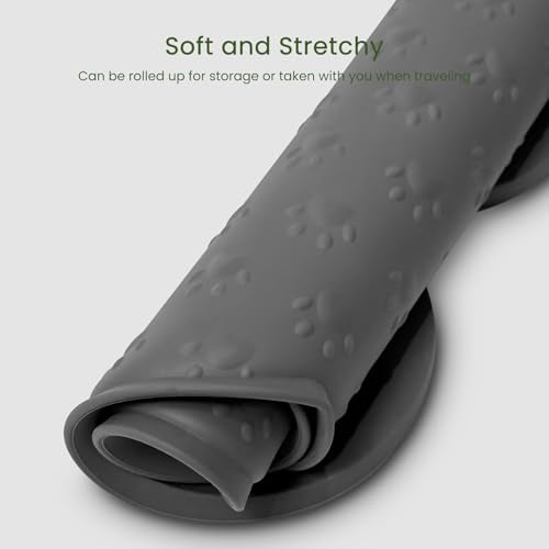 Dog Food Mat Anti (19.4" x 9.8" / Grey)