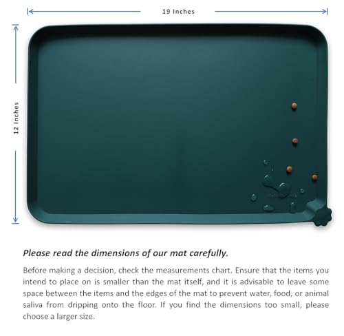 Silicone Pet Food Mats Tray (19" x 12" / Dark Cedar)