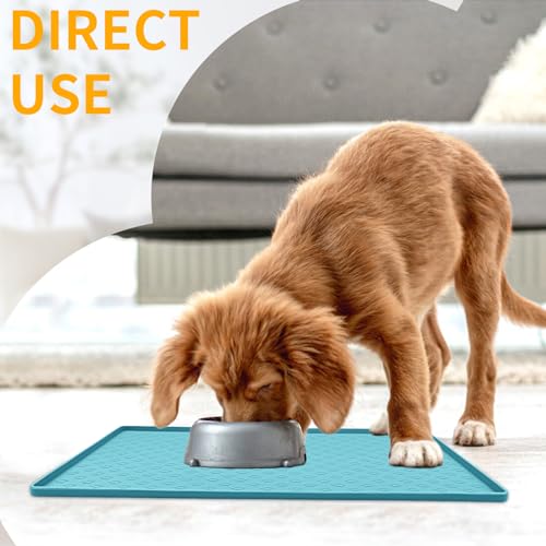 Dog Food Mat Anti (31.5"L x 23.6"W / Blue)