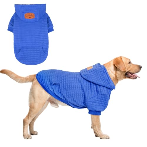 Dog Hoodies Sweater for Large Dogs (Blue / XL (Back: 24",Chest: 34", Neck: 21"))