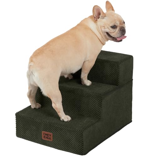 Dog Stairs for Small Dogs 13.5" H (Military Green / Standard 15" x 18" x 13.5")