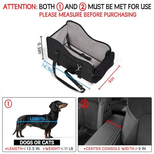 Center Console Dog Car Seat for Small Dogs