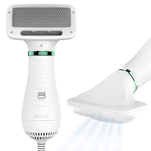 2-in-1 Dog Hair Dryer with Brush for Small Dogs and Cats, Pet Blow Dryer