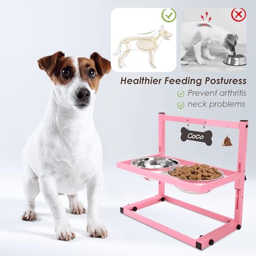 Elevated Bowls for Small and Medium Dogs (Pink - Elevated Bowl Stand / Medium & Small Dogs)