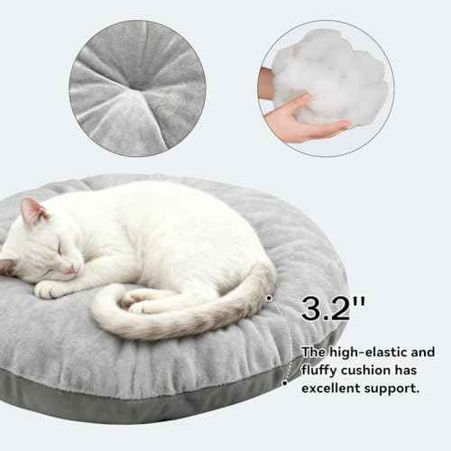 Cat Beds for Indoor Cats (Sunflower Gray / L)