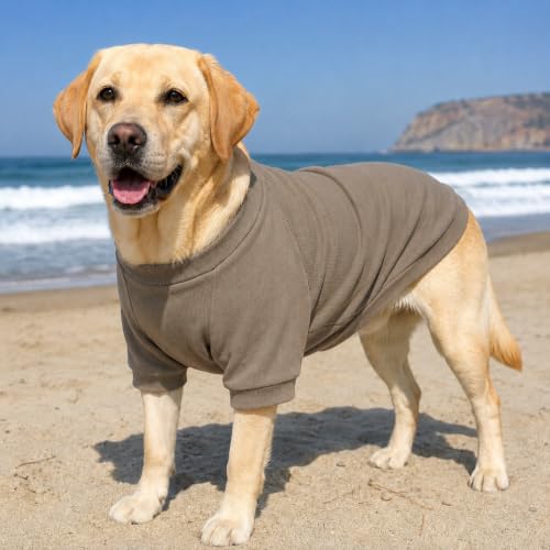 Ribbed Dog T Shirt Cotton Knitted Dog Sweaters for All Season Pet T (3XL (for Large Dog) / Beige)