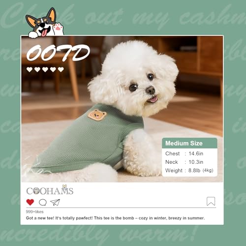 Dog Clothes for Small Dogs (Green&Pink / XX-Large(18.1-23lb))