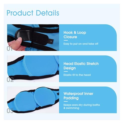 Dog Snood Ear Protectors (Blue / Large(Head Circle:18"-24",Weight:66-94 lb))
