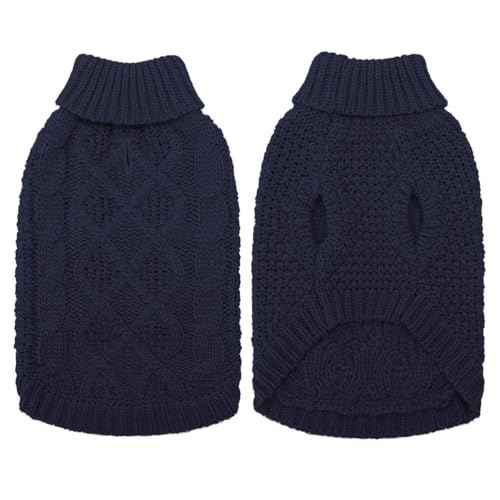 Turtleneck Dog Sweater (X-Small / Navy Blue)