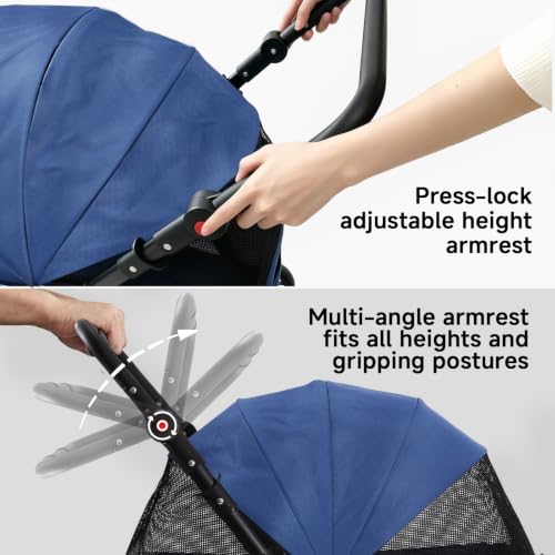 Dog Stroller for Large & Medium Dogs (Blue)