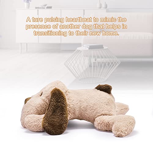 Puppy Heartbeat Toy for Anxiety Relief Dog Behavioral aid Toy for Puppies Sleep Aid Separation Anxiety Soother Cuddle (Brown)