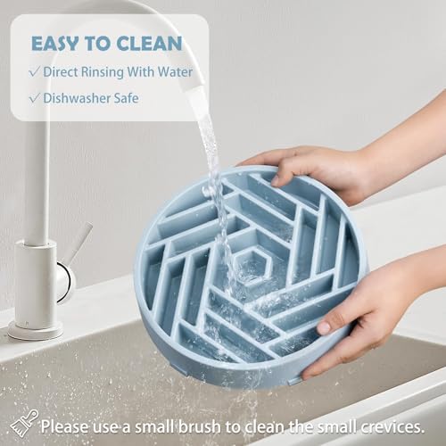 Slow Feeder Dog Bowls Large Medium Breed (Mist Blue)