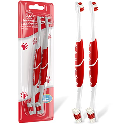 Pet Toothbrush for Dogs (Pack of 2(red))