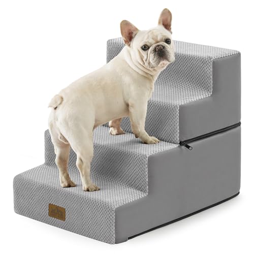 Dog Stairs for Small Dogs (Grey / 17.7x23.6x17.7 inch)