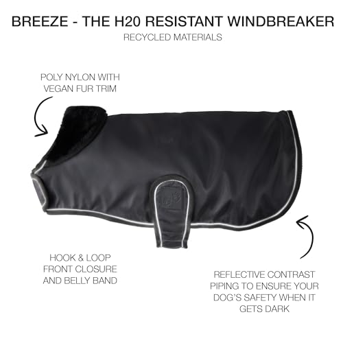Breeze II Dog Raincoat (Black / XX-Large (70-110 lbs))