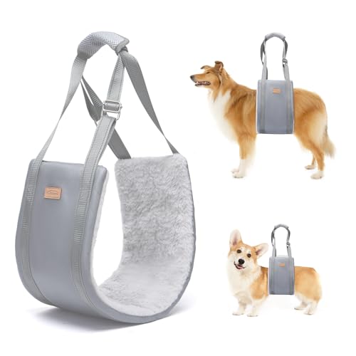 Dog Lift Harness for Large Dogs Adjustable Dog Sling for Back Legs (Grey / X-Large)