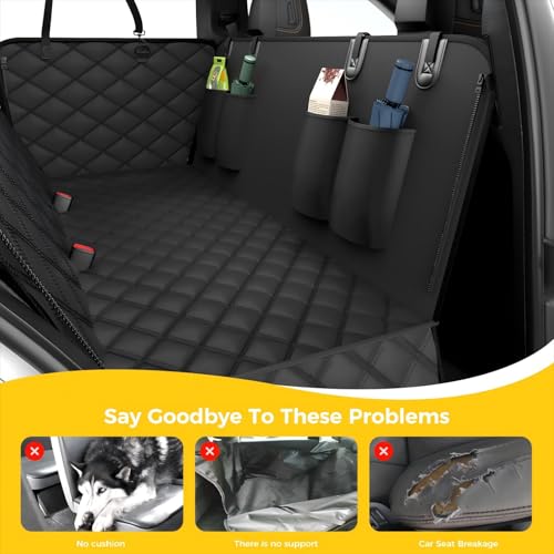 Dog Car Seat Cover for Back Seat (Black)