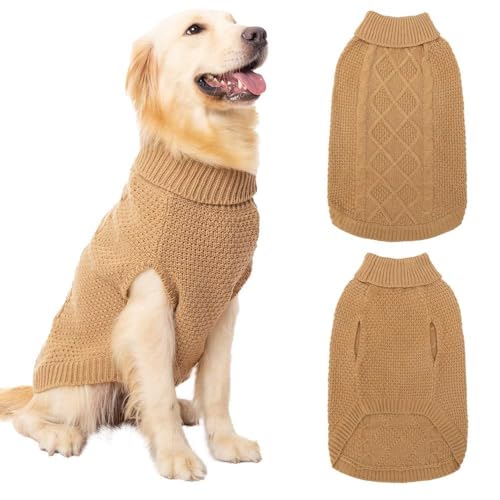 Turtleneck Dog Sweater (Small/Medium / Khaki)
