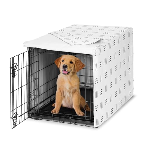 36in. Medium Dog Crate Cover (White and Black Hatch / 36in. x 24in. x 23.5in.)