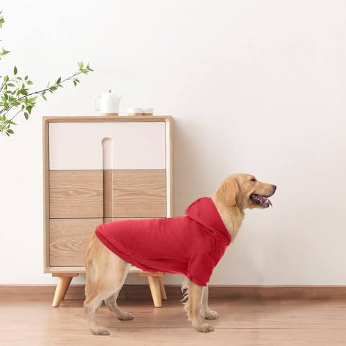 Dog Hoodie for Large Dogs (#2 Red(Plain) / X-Large (All Breed Sizes))