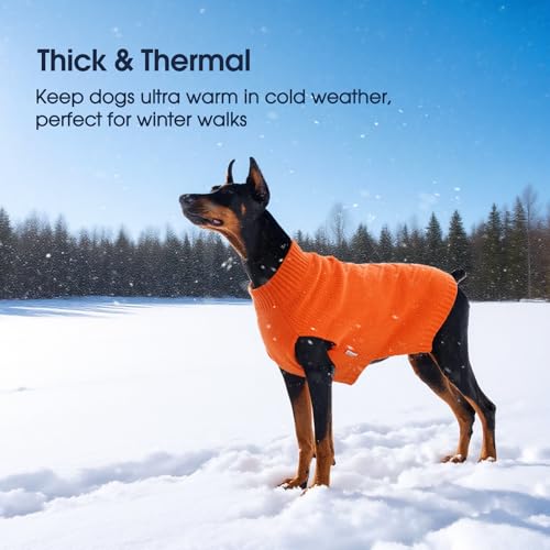 Thermal Knitted Dog Sweaters (Medium(Chest:17.3 in) / Orange)