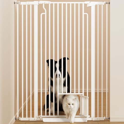 53in Extra Tall Cat Gate for Doorway (White / 53" Tall, 29.5-40.6" Wide)