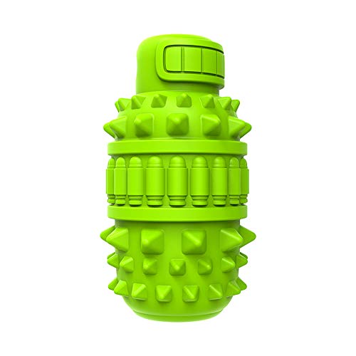 Natural Rubber Squeaky Dog Chew Toy for Large Aggressive Chewers (Green / Large（For 55–90lb dogs）)