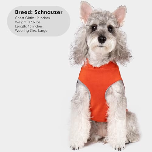 2 Pack Fleece Dog Sweater Pullover Lightweight Reflective Jacket (Large / Orange & Red)