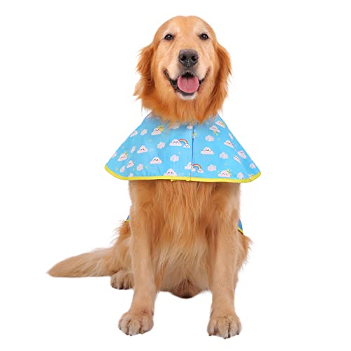Dog Raincoat with Hood & Leash Hole S (X-Large / Cartoon Storm)