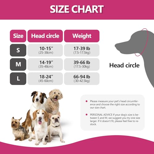 Dog Ear Muffs & No Shake Ear Wrap for Hematoma (Medium / pink)