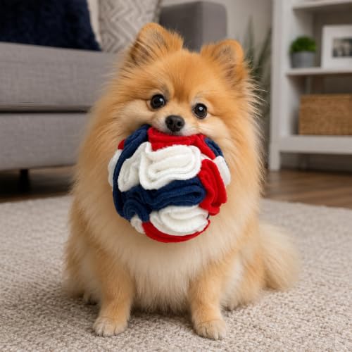Puppy Small Breed Snuffle Ball Toy Celebration Red White Blue (Celebration Red White Blue / Small)