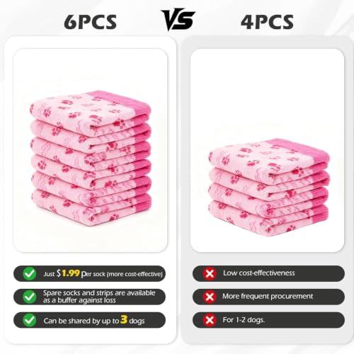 Anti Slip Dog Socks to Prevent Licking Paws for Hot Pavement (Pink / Small)
