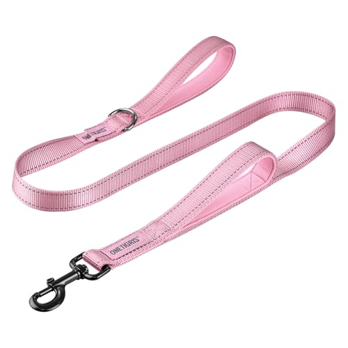 No Pull Dog Leash with Handle for Medium Large Dogs (Pink / 4FT)