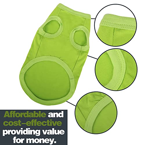Elevate Your Dog's Fashion Quotient with Colorful and Breathable Sleeveless Cotton Shirts! Perfect Pet Apparel for Small to Medium Dogs Green S (S-(4~7lb) | Chest(~16.1") / Green)