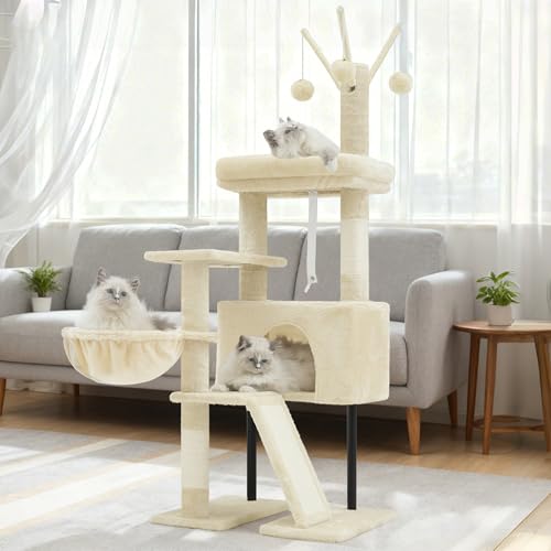 Cat Tree Tower for Indoor Cats (47.24 inches / Beige)