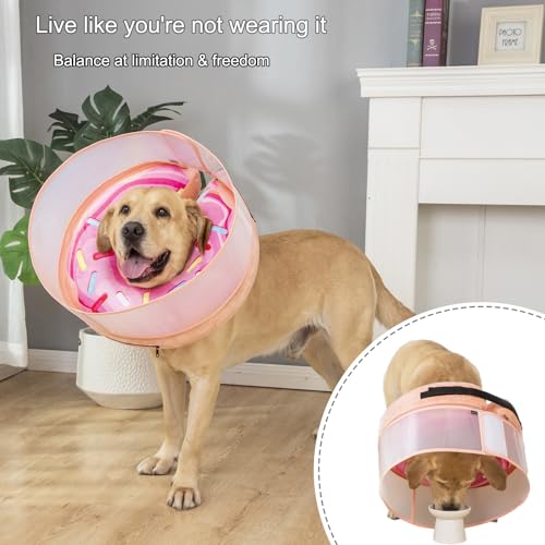 Inflatable Dog Cone Collar with Enhanced Anti (X-Large / Donut Pink2)