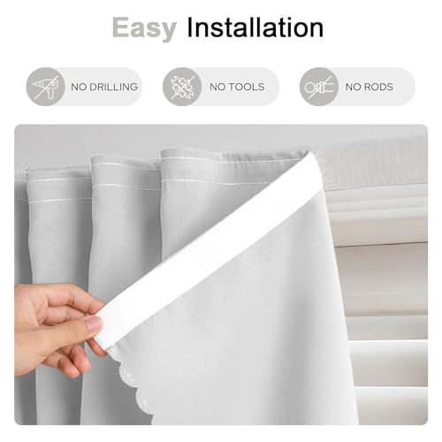 Self Adhesive Curtain (47"W x 96"L (Pack of 1) / White)