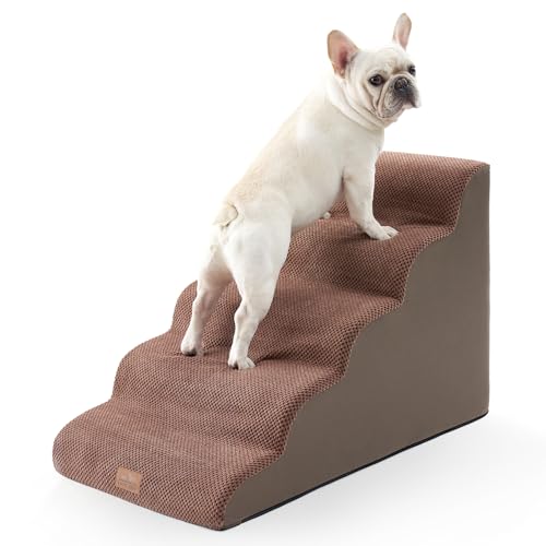 Extra Wide Dog Stair for Small Dog (Brown / Extra Wide:19.7"x33"x22.4")