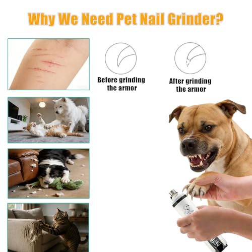 Silent Pets Nail Grinder with 2 Lights and 3 Speeds