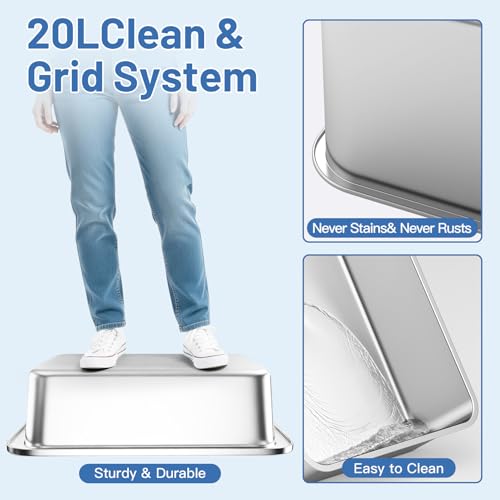 2 Pack XL Stainless Steel Cat Litter Box with Lid and High Sides (X-Large)