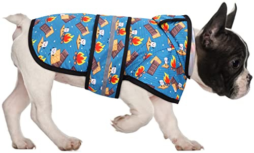 Dog Raincoat with Hood & Leash Hole S (Medium / Happy Camper)