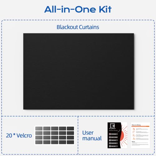 Blackout Curtains for Bedroom (Black / 58"W x 39"H)
