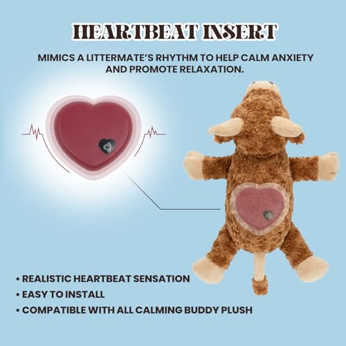 Cow Puppy Heartbeat Toy for Anxiety Relief with Reusable Heat Pack and Lavender - PetSolution